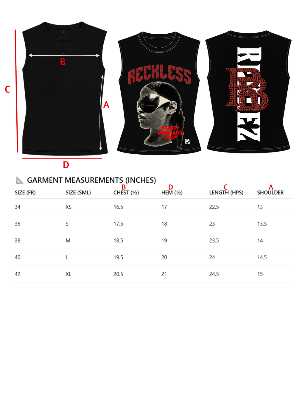 Pretty Members only tank top (black)