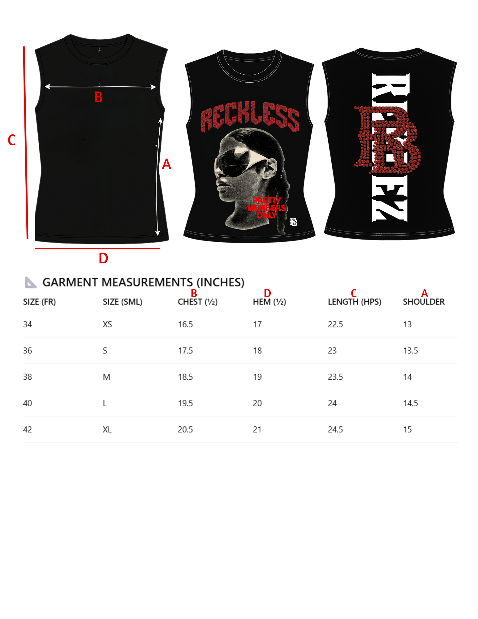 Pretty Members only tank top (black)